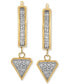 ფოტო #3 პროდუქტის Diamond Triangle Dangle Huggie Hoop Earrings (1/3 ct. t.w.) in 14k Gold-Plated Sterling Silver, Created for Macy's