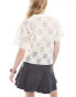 Obey texture print top in off white