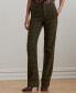 ფოტო #1 პროდუქტის Women's Checked Twill Straight-Leg Pants