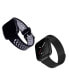 Фото #1 товара Ремешок WITHit Black Stainless Steel Mesh Band Black and Gray Premium Sport Silicone Band 2 Piece Fitbit Versa