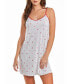 Women's Kyley Heart Print Pull Over Chemise with Adjustable Straps