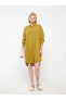 Lcw Vision Gömlek Yaka Düz Uzun Kollu Oversize Kadın Elbise