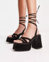 Фото #1 товара Topshop Skye ankle tie platform sandal in black