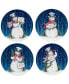 Snowman Greetings Dinner Plates, Set of 4