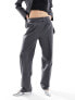 Фото #3 товара Only rhinestone straight leg tailored trouser co-ord in dark grey