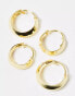 Фото #4 товара Kingsley Ryan Gold Plated 2 pack of hoop earrings in gold