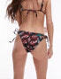 Topshop mix and match loop tie side bikini bottoms in blurred shell print