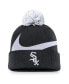 Фото #1 товара Men's Black Chicago White Sox Swoosh Peak Cuffed Knit Hat with Pom