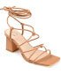 ფოტო #1 პროდუქტის Women's Harpr Strappy Ankle Tie Block Heel Dress Sandals