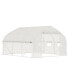 Фото #1 товара 11.5' x 10' x 6.5' Walk-in Tunnel Greenhouse with Zippered Mesh Door, 7 Mesh Windows & Roll-up Sidewalls, Upgraded Gardening Plant Hot House with Galvanized Steel Hoops, White