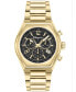 ფოტო #1 პროდუქტის Salvatore Men's Swiss Chronograph Tonneau Gold Ion Plated Stainless Steel Bracelet Watch 42mm