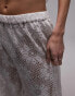 Topshop lace wide leg beach trousers in white