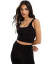 Фото #1 товара ASOS 4505 Icon seamless rib square neck vest in black