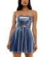 Juniors' Sweetheart-Neck Shimmery Fit & Flare Dress