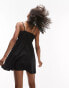 Topshop strappy flippy mini dress in black Черный, 40 - фото #4