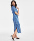 ფოტო #3 პროდუქტის Women's Short-Sleeve Button-Front Dress, Created for Macy's