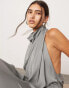 ASOS EDITION sleeveless draped slouchy halter midi dress in grey grau, 34 - фото #4