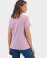 ფოტო #2 პროდუქტის Petite Pinstripe Henley T-Shirt, Created for Macy's