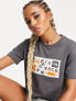 The North Face Leaf Drawing cropped chest print t-shirt in grey Exclusive at ASOS