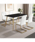 Modern Glass Table and PU Leather Chair Set