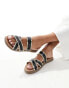 New Look cross front flat slip on sandal in black