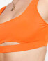 Monki cut out bikini top in bright orange