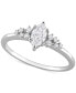 ფოტო #1 პროდუქტის Diamond Marquise-Cut Engagement Ring (1/2 ct. t.w.) in 14k White Gold