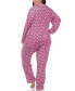 ფოტო #4 პროდუქტის Plus Size 2 Piece Long Sleeve Heart Print Pajama Set
