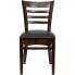 Фото #3 товара Hercules Series Ladder Back Walnut Wood Restaurant Chair - Black Vinyl Seat