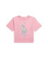 ფოტო #1 პროდუქტის Toddler and Little Girls Floral Big Pony Cotton Jersey Boxy T-shirt