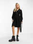 Фото #1 товара Urban Revivo long sleeve mini dress in black