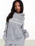 Фото #1 товара ASOS DESIGN Weekend Collective co-ord oversized hoodie with bleach logo in charcoal acid wash