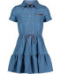 ფოტო #3 პროდუქტის Toddler Girls Lightweight Denim Ruffled Shirtdress