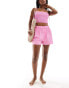 ASOS DESIGN Kaye cotton beach boxer short in bright pink