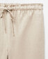Фото #4 товара Women's Linen-Blend Elastic Waist Trousers