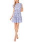 ფოტო #1 პროდუქტის Petite Printed Chiffon Fit & Flare Dress