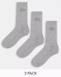 Фото #1 товара Dickies Valley Grove 3 pack socks in grey