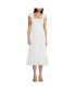 Women's Cotton Dobby Smocked Dress with Ruffle Straps