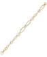 Cultured Freshwater Pearl (9-3/4 x 10-3/4mm) Oval Link Bracelet in 14k Gold-Plated Sterling Silver