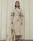Фото #7 товара Women's Double-Breasted Cotton Trench Coat