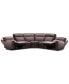 Фото #7 товара Dextan Leather 5-Pc. Sectional with 2 Power Recliners, Created for Macy's