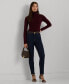 ფოტო #4 პროდუქტის Women's Faux-Leather-Trim Ribbed Turtleneck