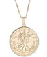 ფოტო #1 პროდუქტის Coin Double-Sided 18" Pendant Necklace in 10k Gold