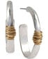 ფოტო #1 პროდუქტის Medium Two-Tone Wire-Wrapped Oval Hoop Earrings