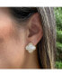 ფოტო #3 პროდუქტის Mother of Pearl and Cubic Zirconia Clover Stud Earrings