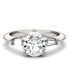 ფოტო #2 პროდუქტის Moissanite Round and Baguette Engagement Ring (2-1/4 ct. tw.) in 14k White Gold