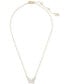 Фото #2 товара kate spade new york gold-Tone Cubic Zirconia & Mother-of-Pearl Butterfly Statement Pendant Necklace, 18" + 3" extender