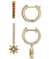 ფოტო #1 პროდუქტის 2-Pc. Set Citrine (1/4 ct. t.w.) & Lab-grown White Sapphire (1/2 ct. t.w.) Hoop & Dangle Star Earrings in 14k Gold-Plated Sterling Silver