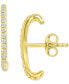 Pavé Huggie Stud Earrings in 14k Gold-Plated Sterling Silver