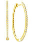 ფოტო #1 პროდუქტის Diamond Small Skinny Hoop Earrings (1/6 ct. t.w.) in 14k Gold-Plated Sterling Silver, 0.75"